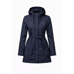 Columbia Pardon My Trench Women’s Omni-Shield Belted Rain Jacket Hooded Blue Med
